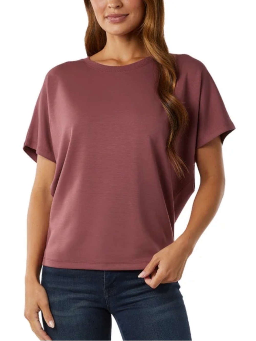 NWT 32 Degrees Relaxed Crewneck Tee in Dusty Rose